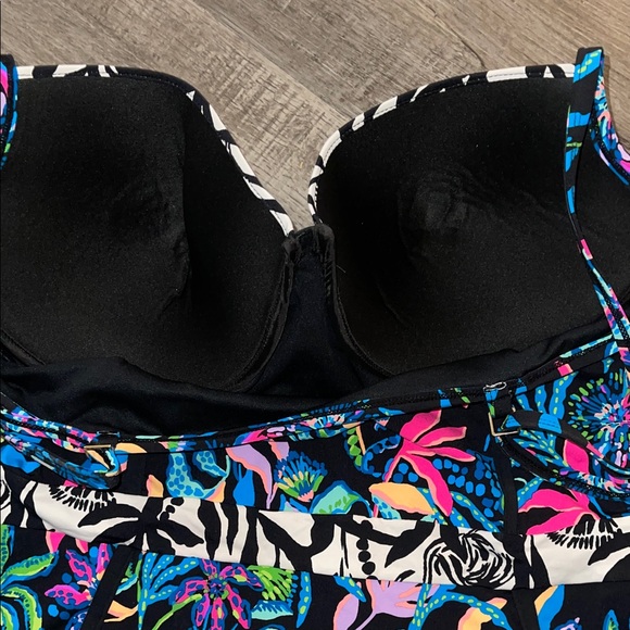 Lilly Pulitzer Palma Onyx Paradise One Piece Swimsuit Size 16 - Picture 6 of 9